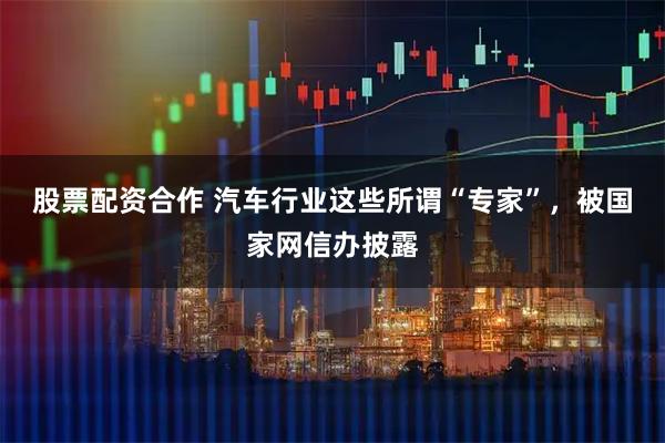 股票配资合作 汽车行业这些所谓“专家”，被国家网信办披露